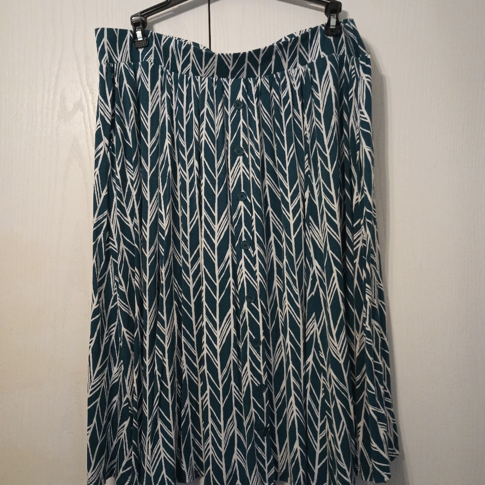 Torrid Women's Plus Size 3 Green Elastic Waist Skirt